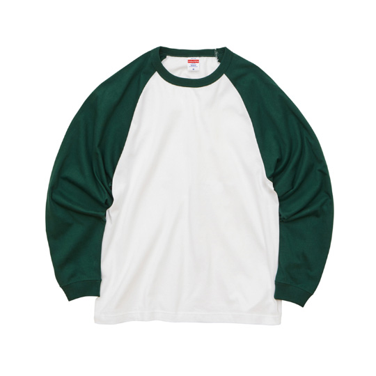5.6オンス ラグラン ロングスリーブ Tシャツ(1.6インチリブ)