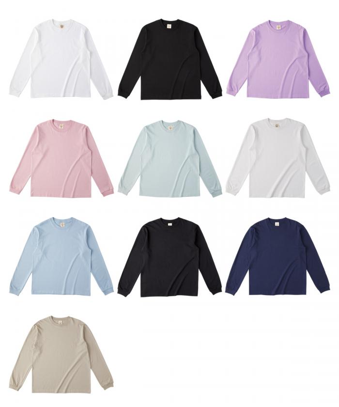 オーガニックコットンロングスリーブTシャツ(リブ有り)